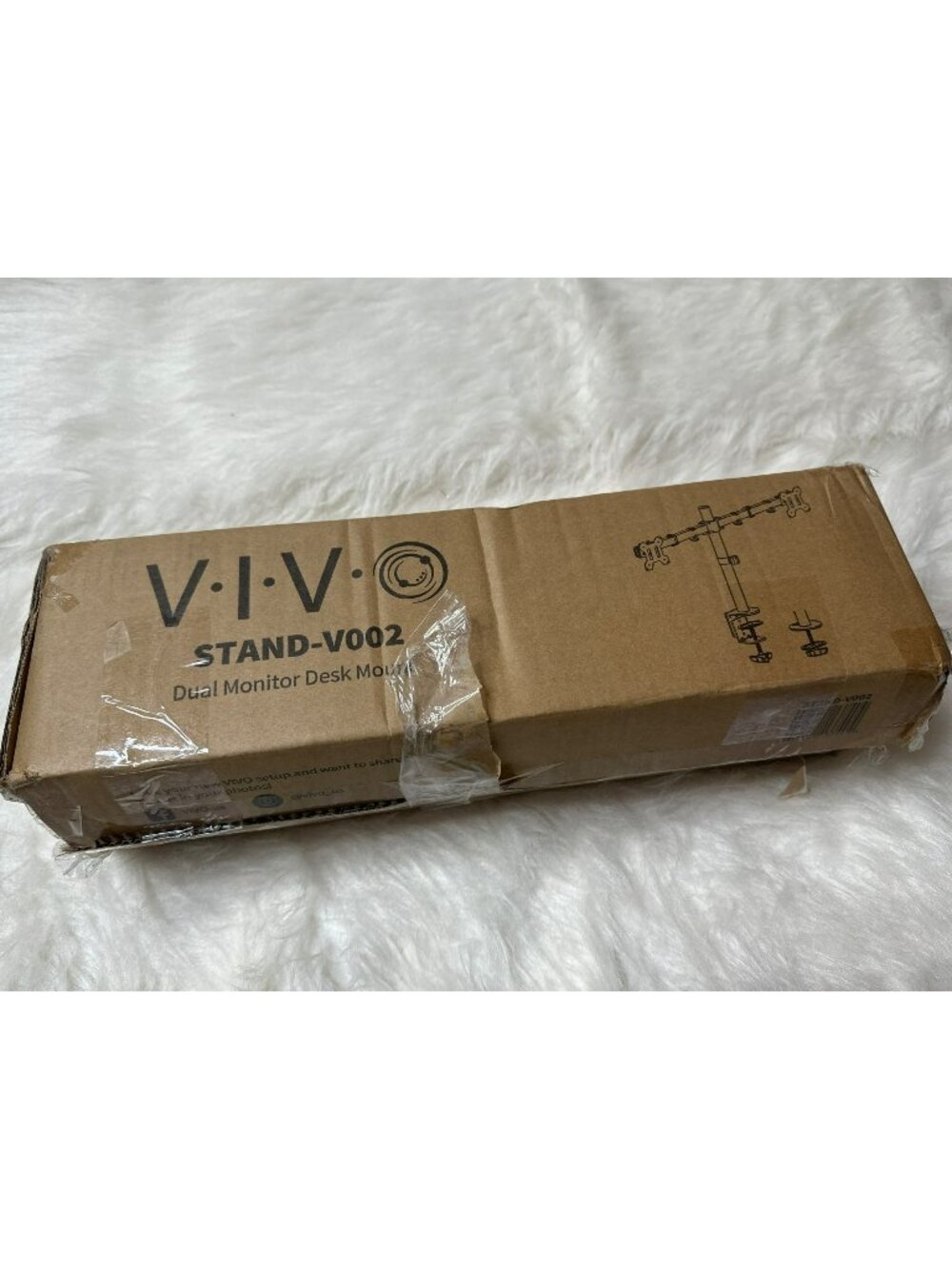 VIVO Stand-V002 Black Dual Monitor Desk Mount Adjustable Fits Screens